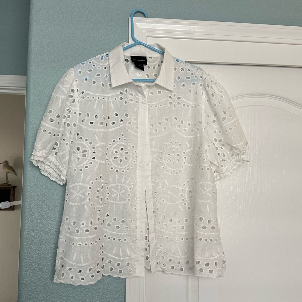 Liv Los Angeles White Eyelet Blouse